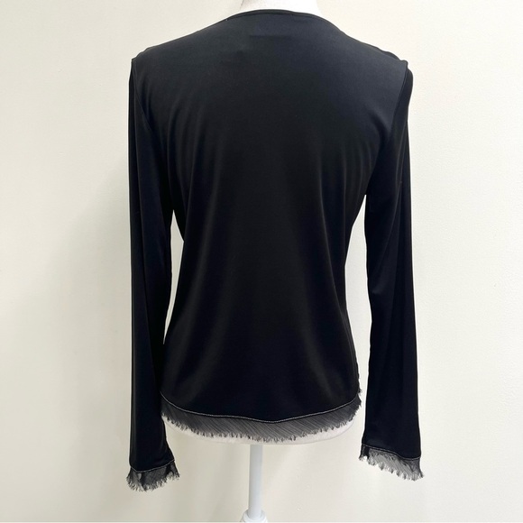 Vintage Y2K Liz Claiborne Womens Top Black Long Sleeve Witchy Fairy Grunge Goth - Picture 6 of 10